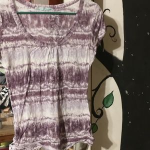 Maurices Purple lacey burn out tee.